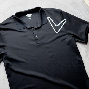 Callaway Large Logo Black Polo Shirt Men's Size L